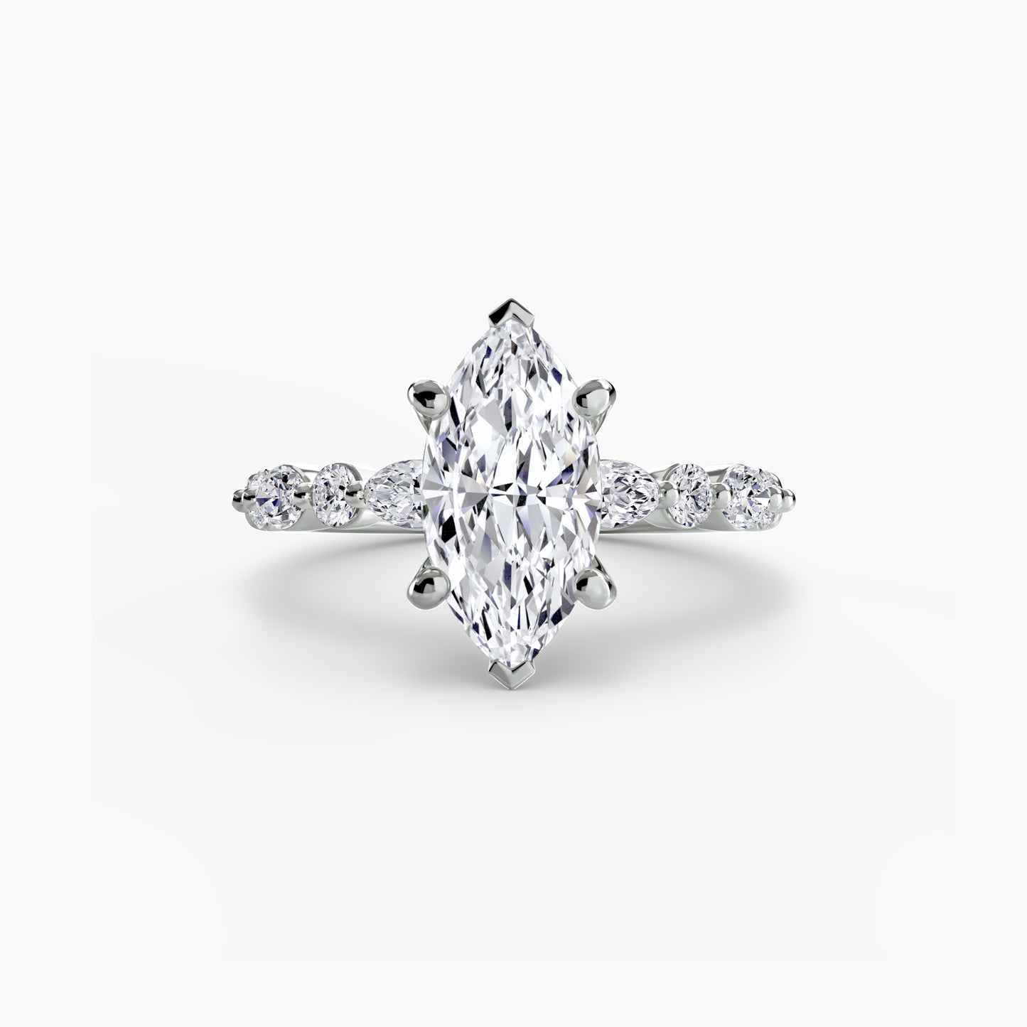 Solitaire Eternity Pavé Engagement Ring 0.50ct–3.00ct with 0.35ct Side Stones for Women | Imperial Time UK Ltd