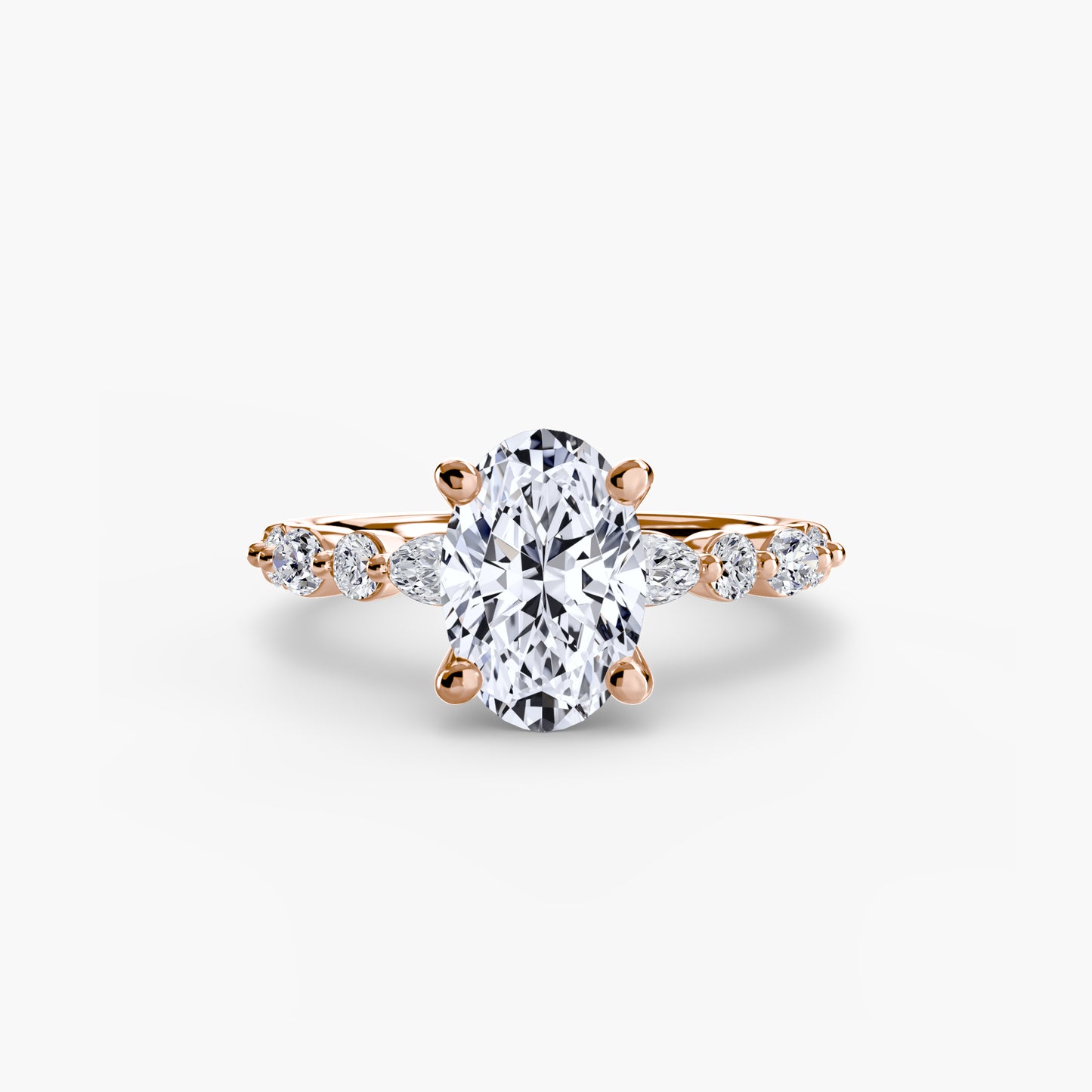 Solitaire Eternity Pavé Engagement Ring 0.50ct–3.00ct with 0.35ct Side Stones for Women | Imperial Time UK Ltd