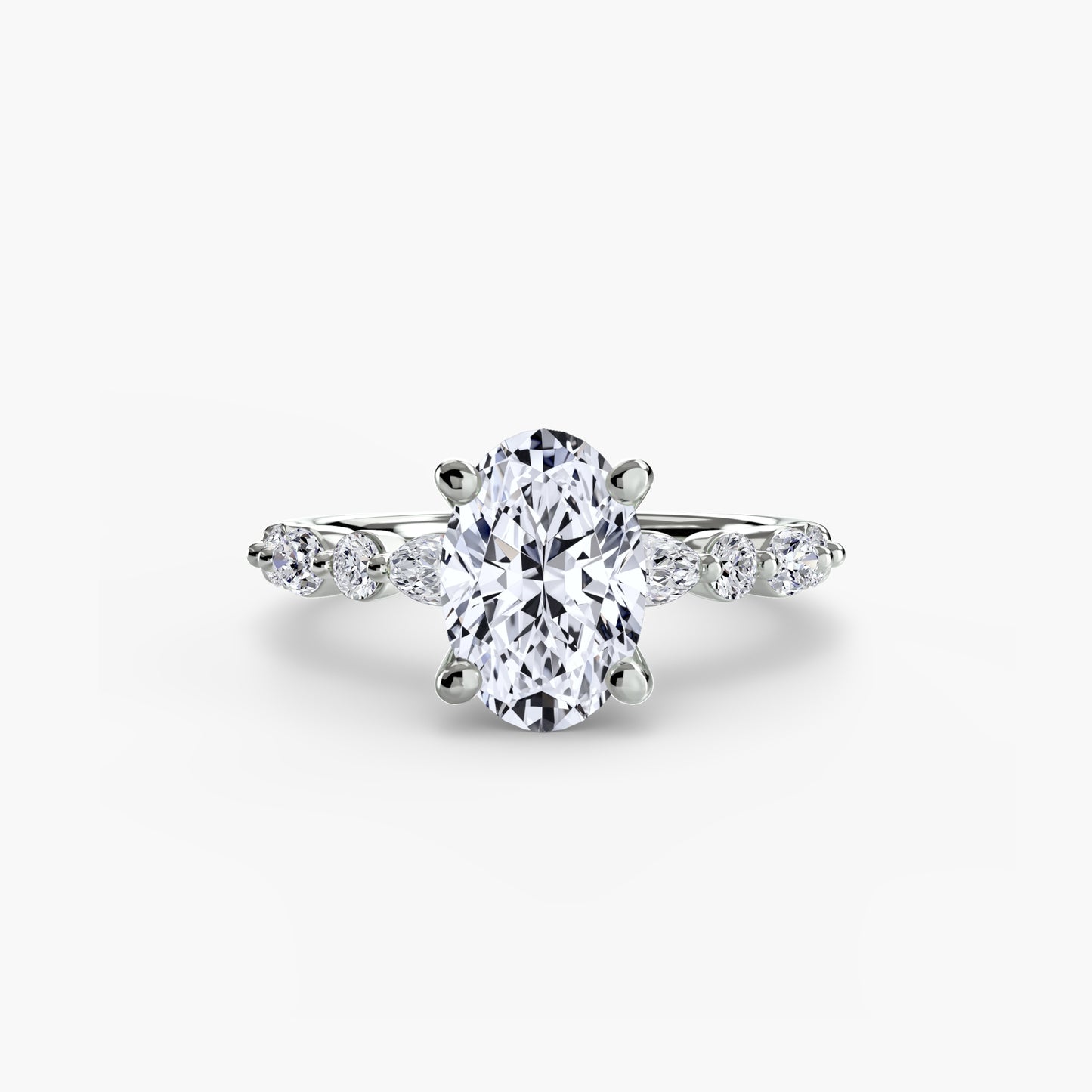 Solitaire Eternity Pavé Engagement Ring 0.50ct–3.00ct with 0.35ct Side Stones for Women | Imperial Time UK Ltd