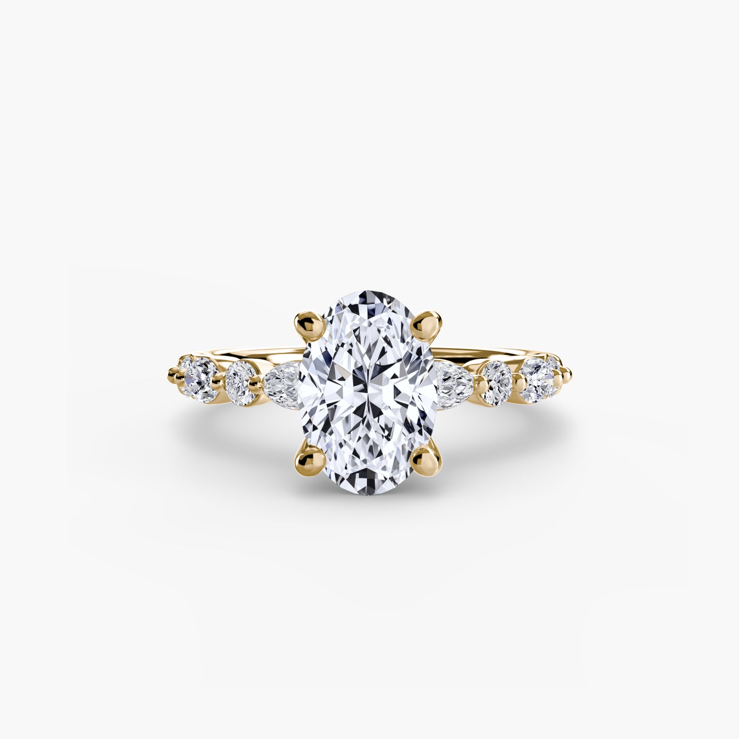 Solitaire Eternity Pavé Engagement Ring 0.50ct–3.00ct with 0.35ct Side Stones for Women | Imperial Time UK Ltd