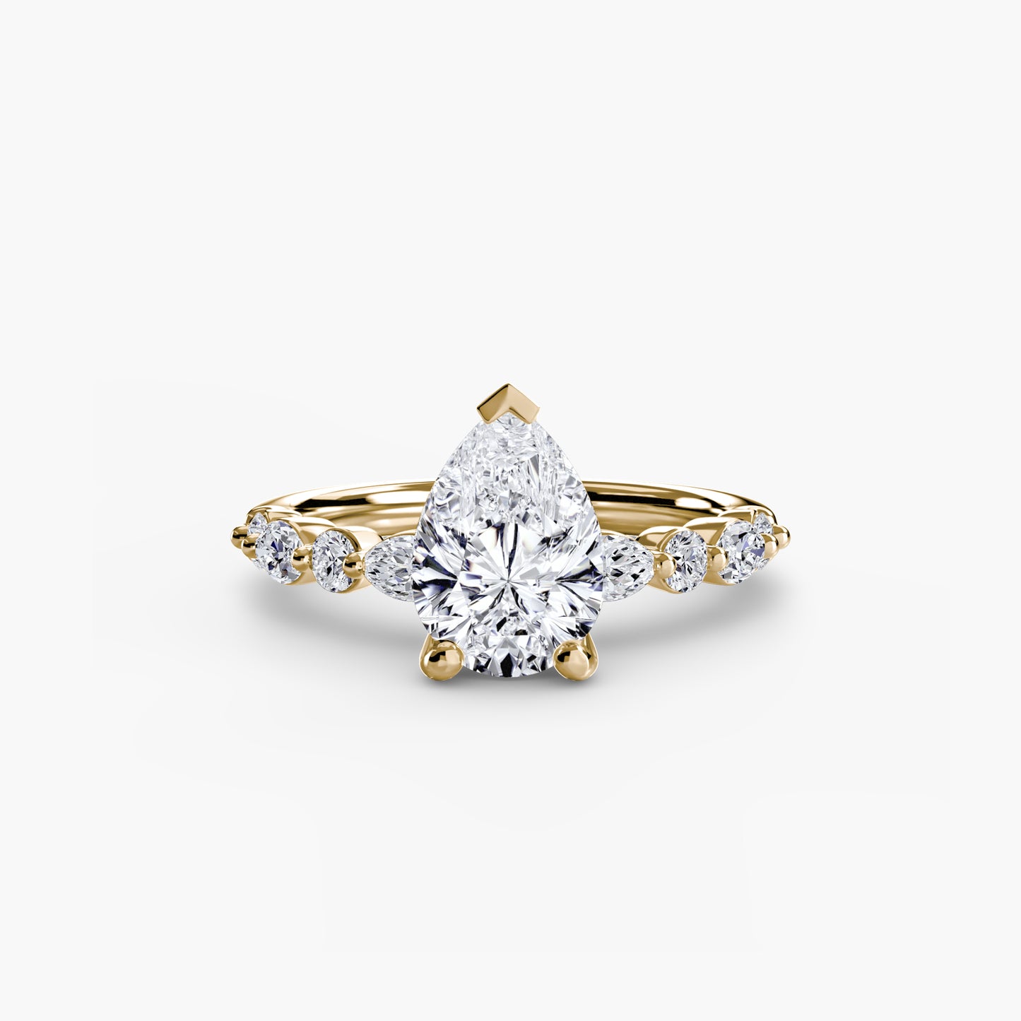 Solitaire Eternity Pavé Engagement Ring 0.50ct–3.00ct with 0.35ct Side Stones for Women | Imperial Time UK Ltd