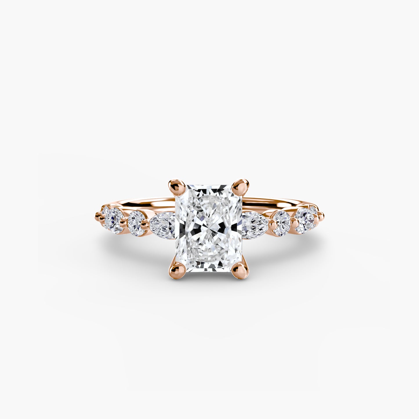 Solitaire Eternity Pavé Engagement Ring 0.50ct–3.00ct with 0.35ct Side Stones for Women | Imperial Time UK Ltd