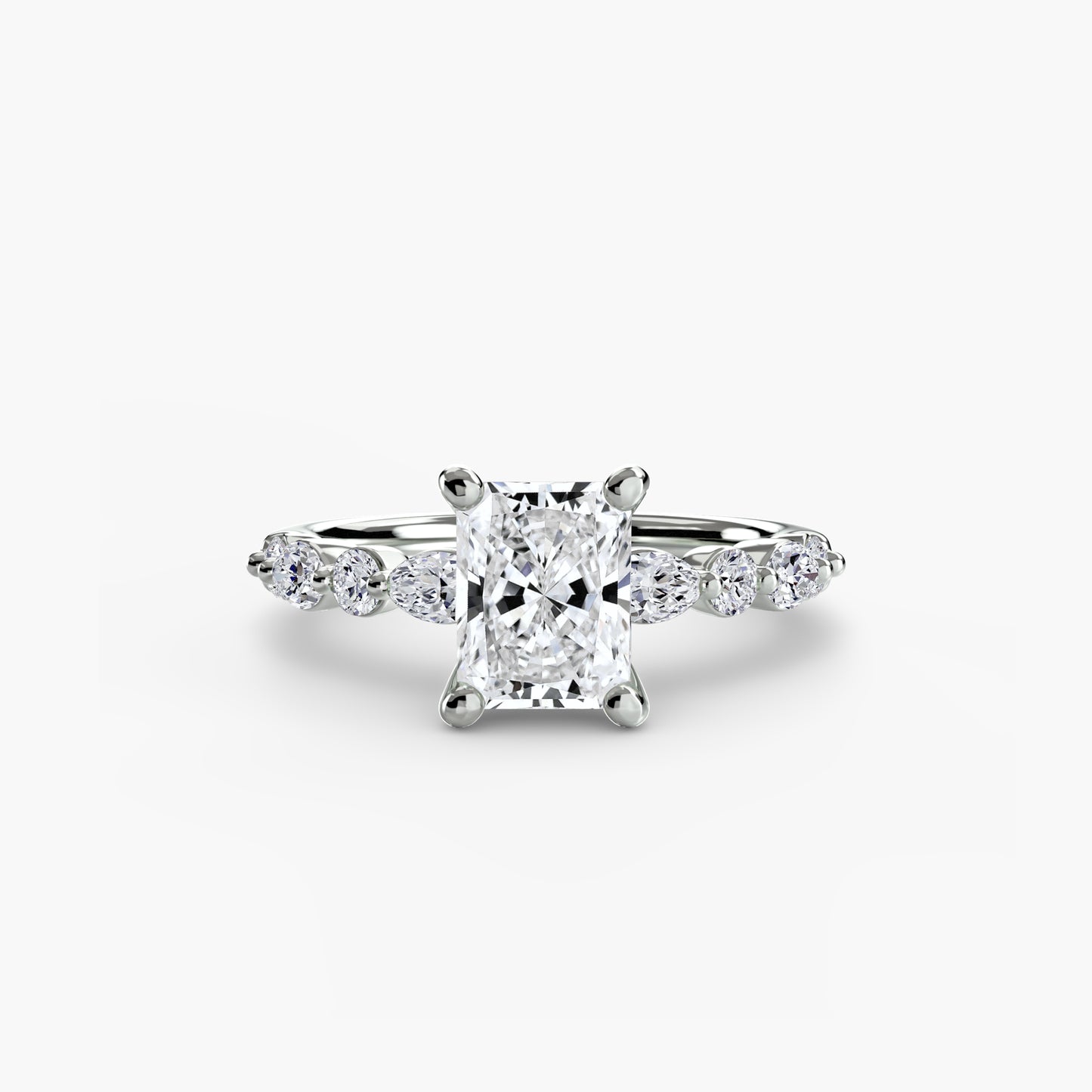 Solitaire Eternity Pavé Engagement Ring 0.50ct–3.00ct with 0.35ct Side Stones for Women | Imperial Time UK Ltd