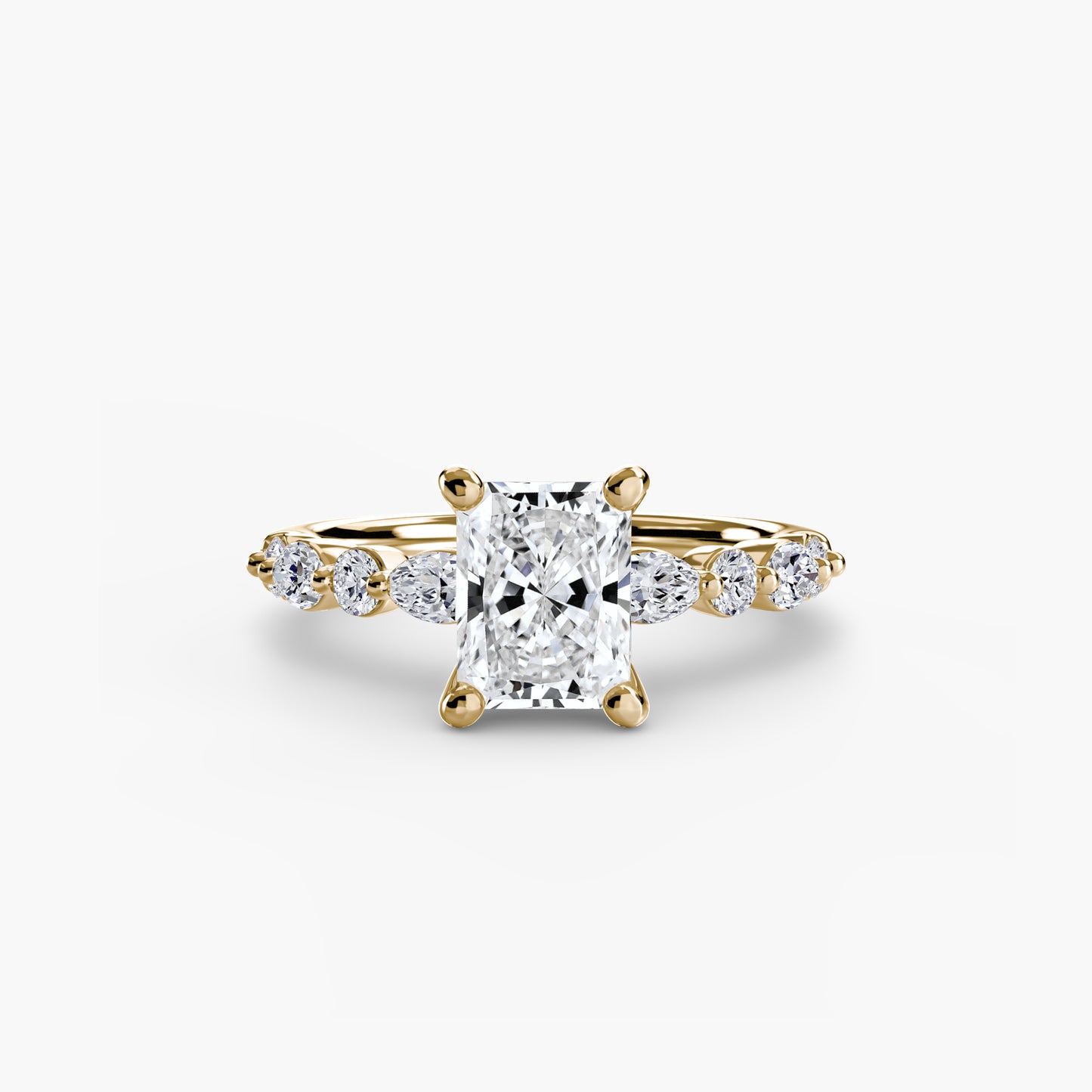 Solitaire Eternity Pavé Engagement Ring 0.50ct–3.00ct with 0.35ct Side Stones for Women | Imperial Time UK Ltd