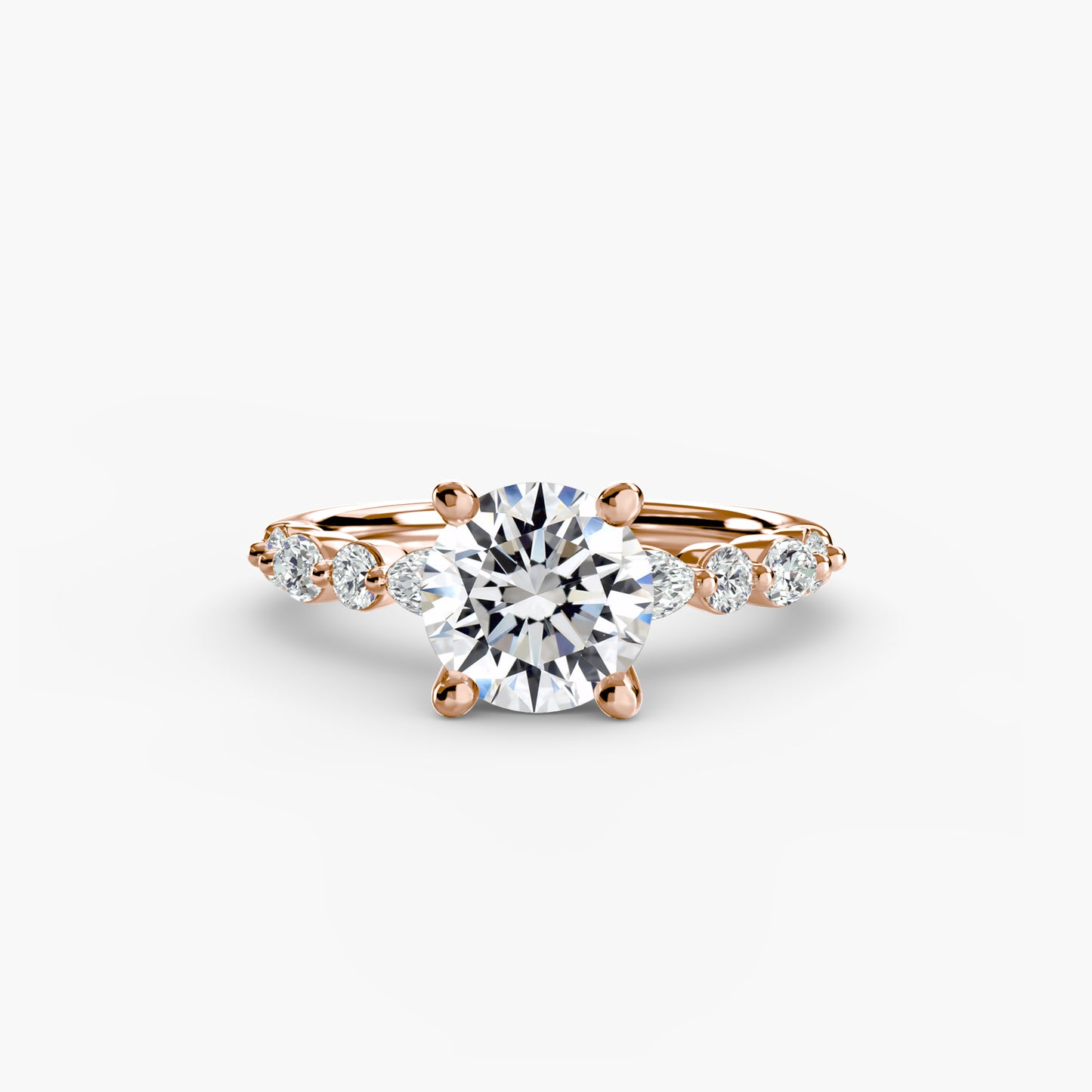 Solitaire Eternity Pavé Engagement Ring 0.50ct–3.00ct with 0.35ct Side Stones for Women | Imperial Time UK Ltd