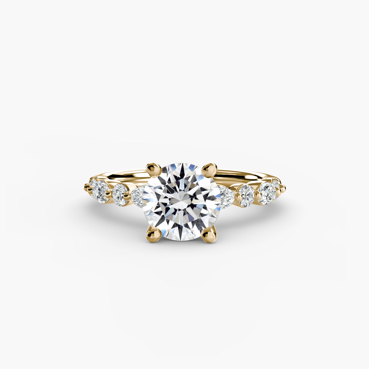Solitaire Eternity Pavé Engagement Ring 0.50ct–3.00ct with 0.35ct Side Stones for Women | Imperial Time UK Ltd