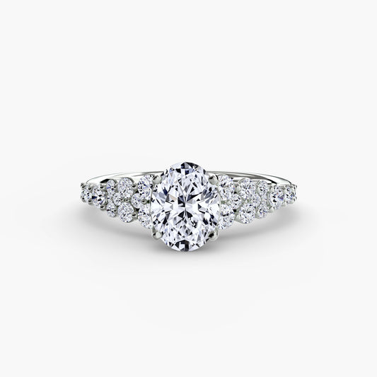 Celestial Cluster Engagement Ring 0.50ct–3.00ct with 0.48ct Side Stones for Women in Classic Wedding Style | Imperial Time