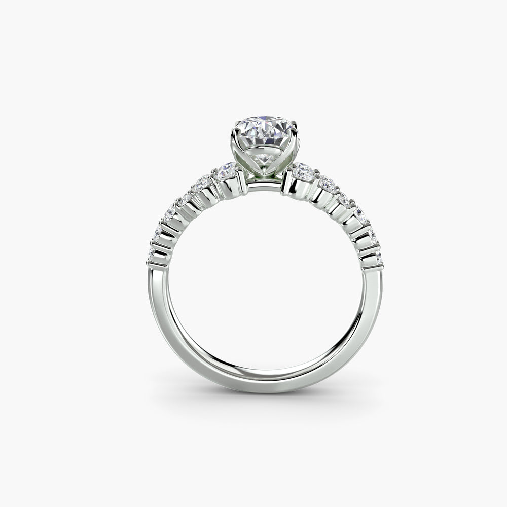 Anello di fidanzamento a grappolo "Celestial" da 0,50-3,00 ct con pietre laterali da 0,48 ct da donna in stile nuziale classico | Imperial Time