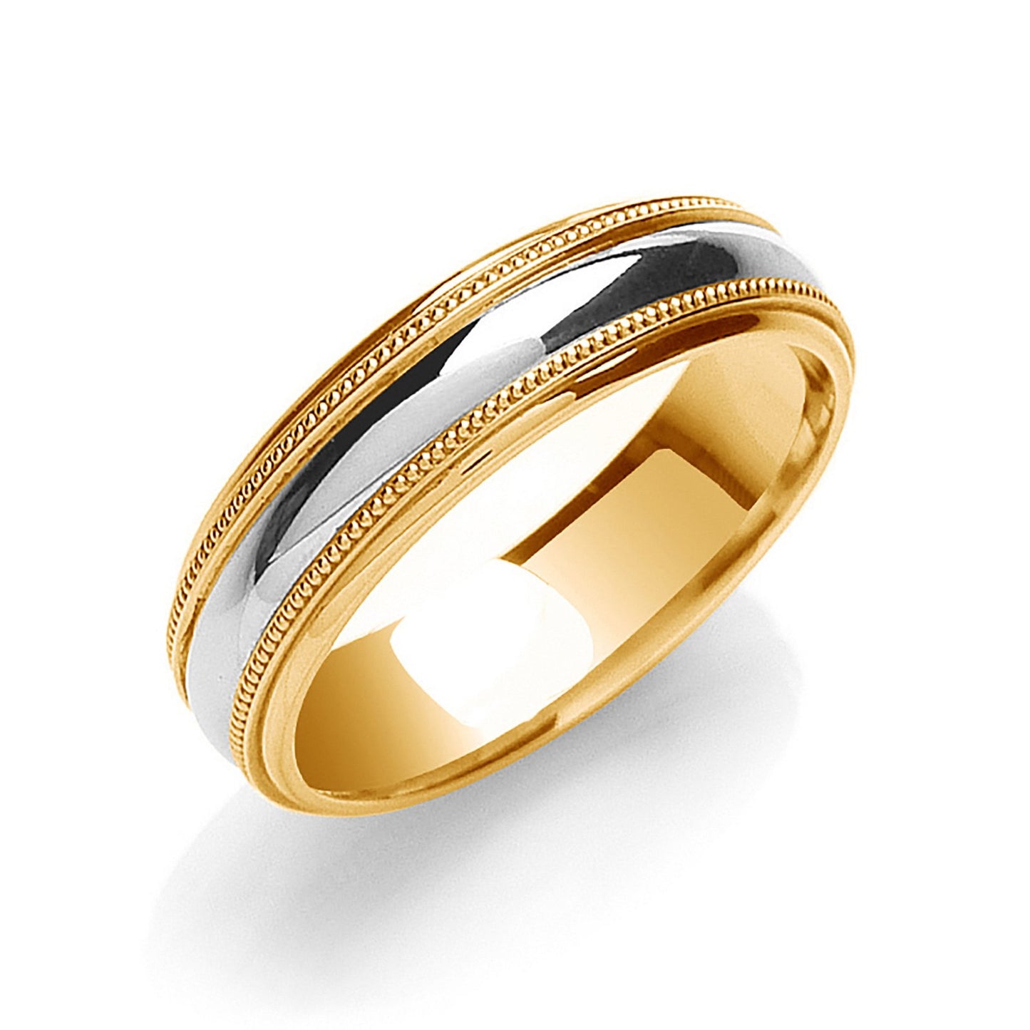 6mm Court Mill Grain Edges Two Colour Wedding Band - luxury watches London - Kensington  jeweller | Imperial Time UK Ltd, Kensington