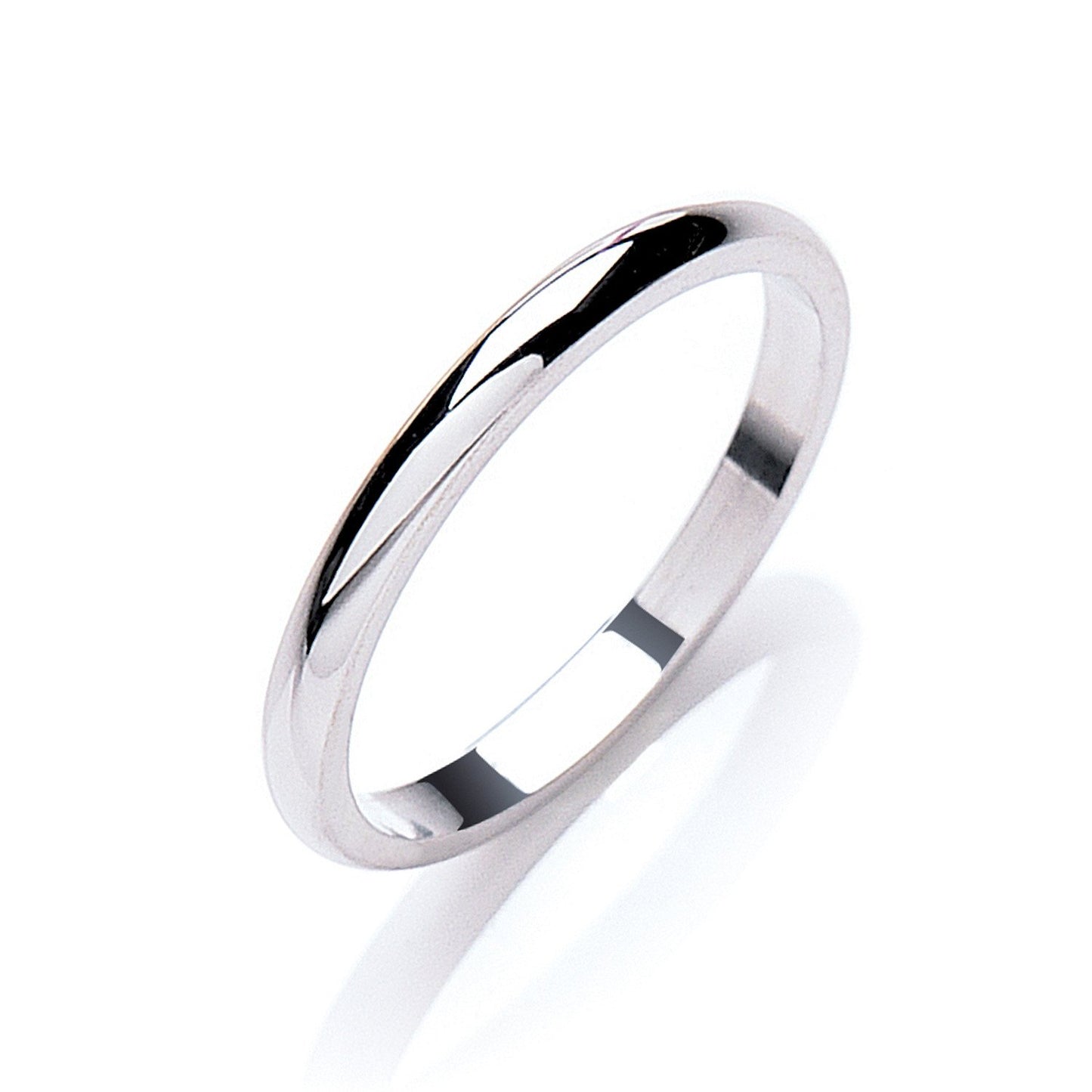 2.5mm D-shape Wedding Band