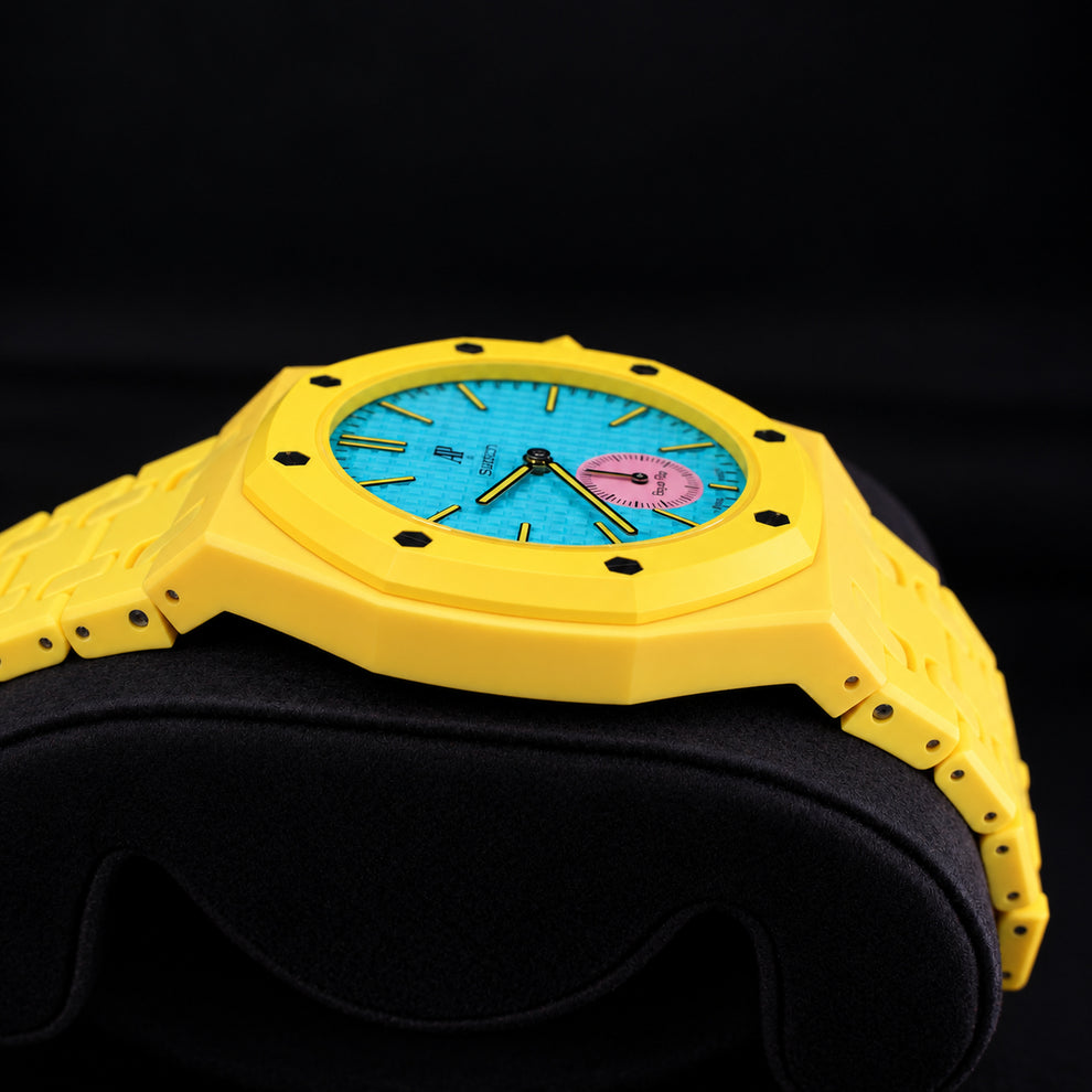 Swatch x AP Royal Pop OTG ROZ SSX03J100N yellow watch and Bioceramic bracelet