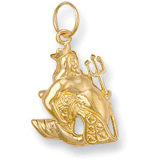 Yellow Gold Aquarius Zodiac Pendant