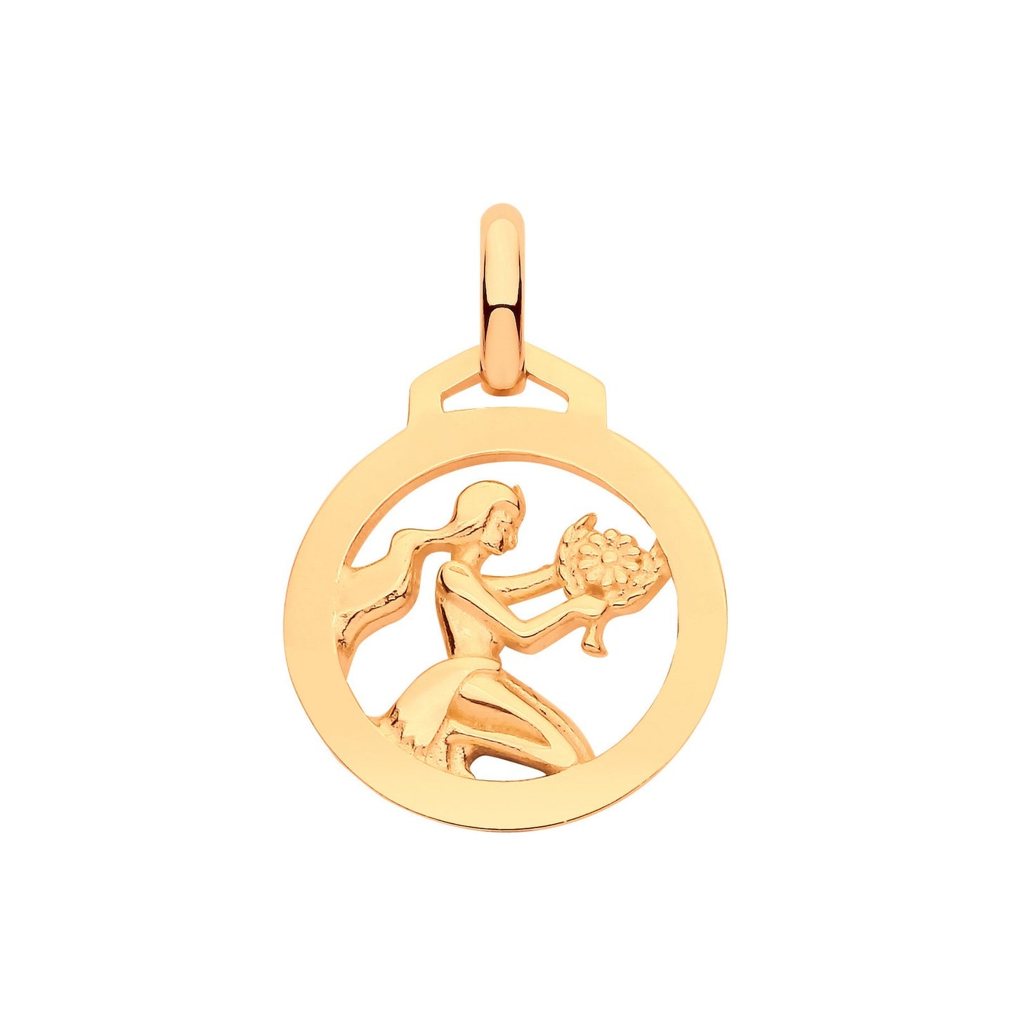 Yellow Gold  Round Zodiac Pendant Virose Goldo