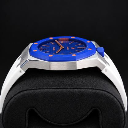 Swatch x Audemars Piguet Royal Pop Orenji Hachi Watch with Metal Case & Rubber Strap SSX03L103N