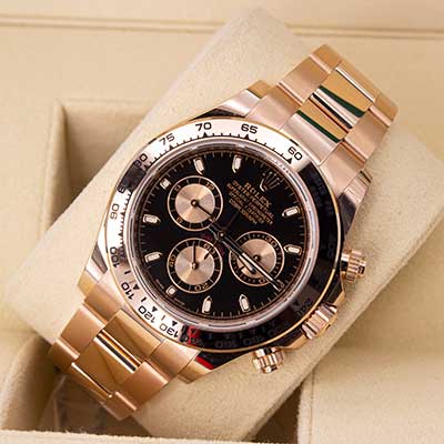 Rolex Daytona Black 116505 Oyster Bracelet Black Dial Rose Gold 2023 Unworn Condition Smooth Bezel 40 Mm Mechanical Watch - product image from Imperial T...