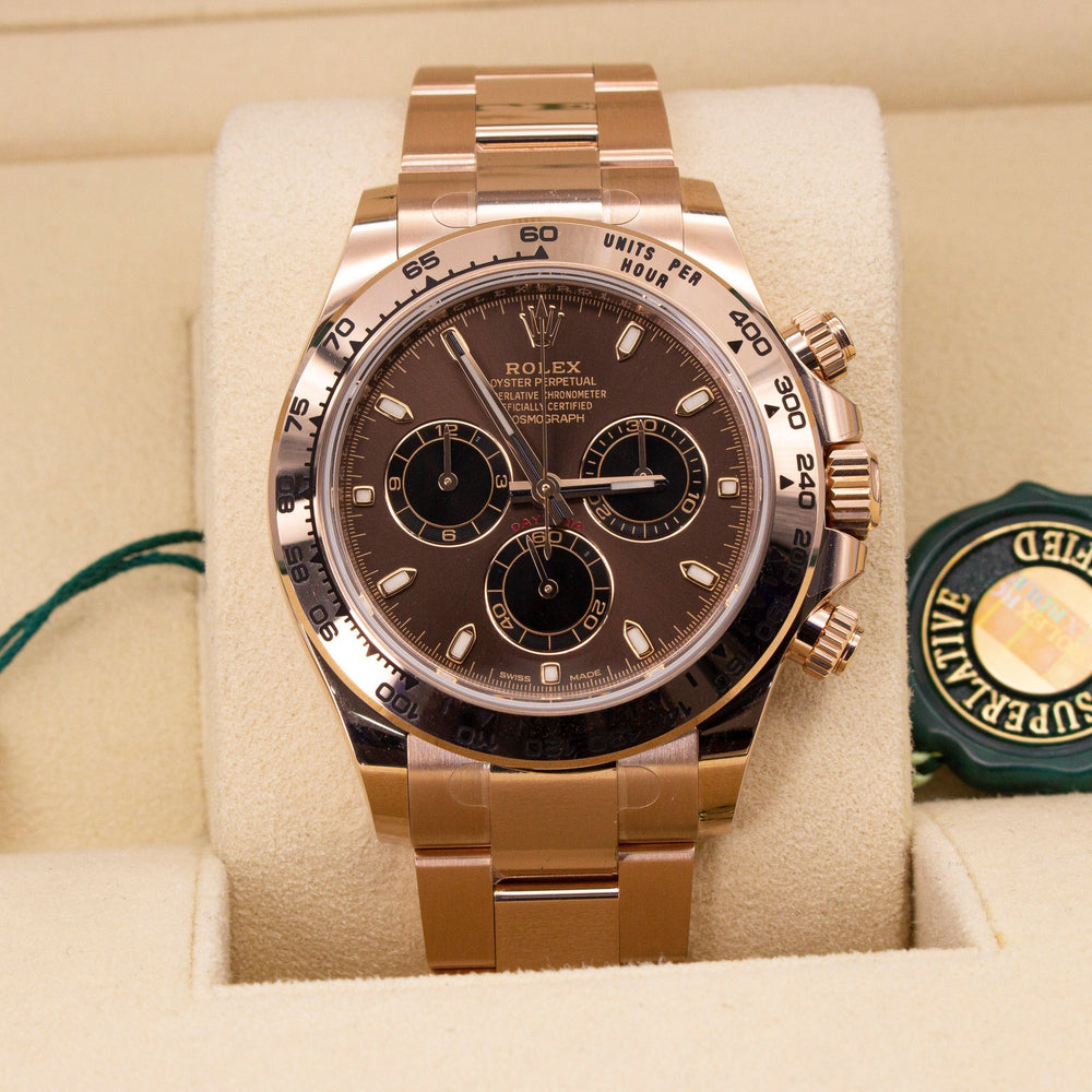 Rolex Cosmography Daytona 126505 Chocolate Dial 2025 Full Set Unworn Condition Rose Gold Luxury Watch