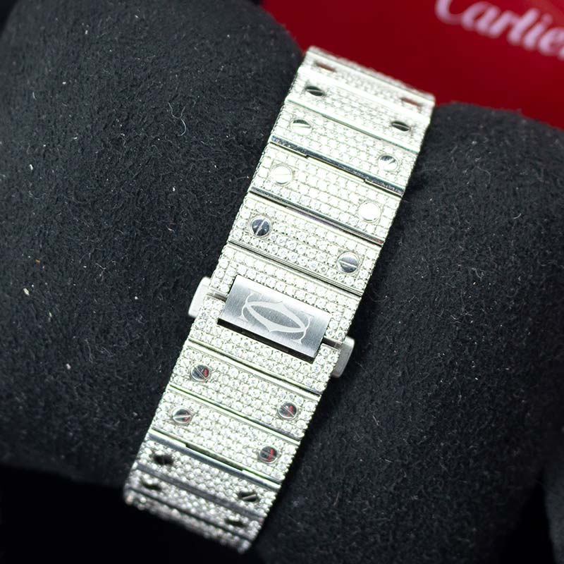 Cartier De Santos Roman Numeral Dial - Full Diamond