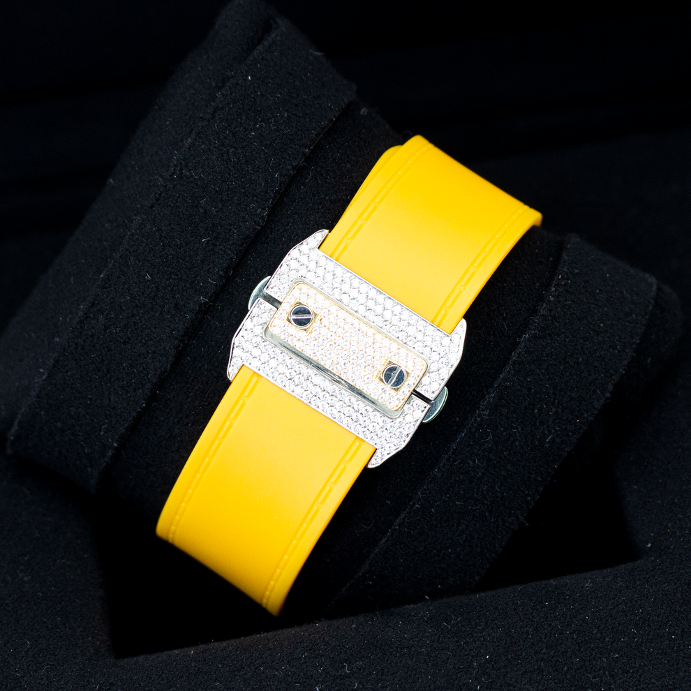 nan cartier de santos rubber strap yellow vsi quality diamond - product image from Imperial Time UK Ltd