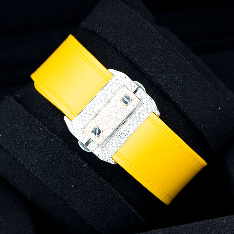 nan cartier de santos rubber strap yellow vsi quality diamond - product image from Imperial Time UK Ltd