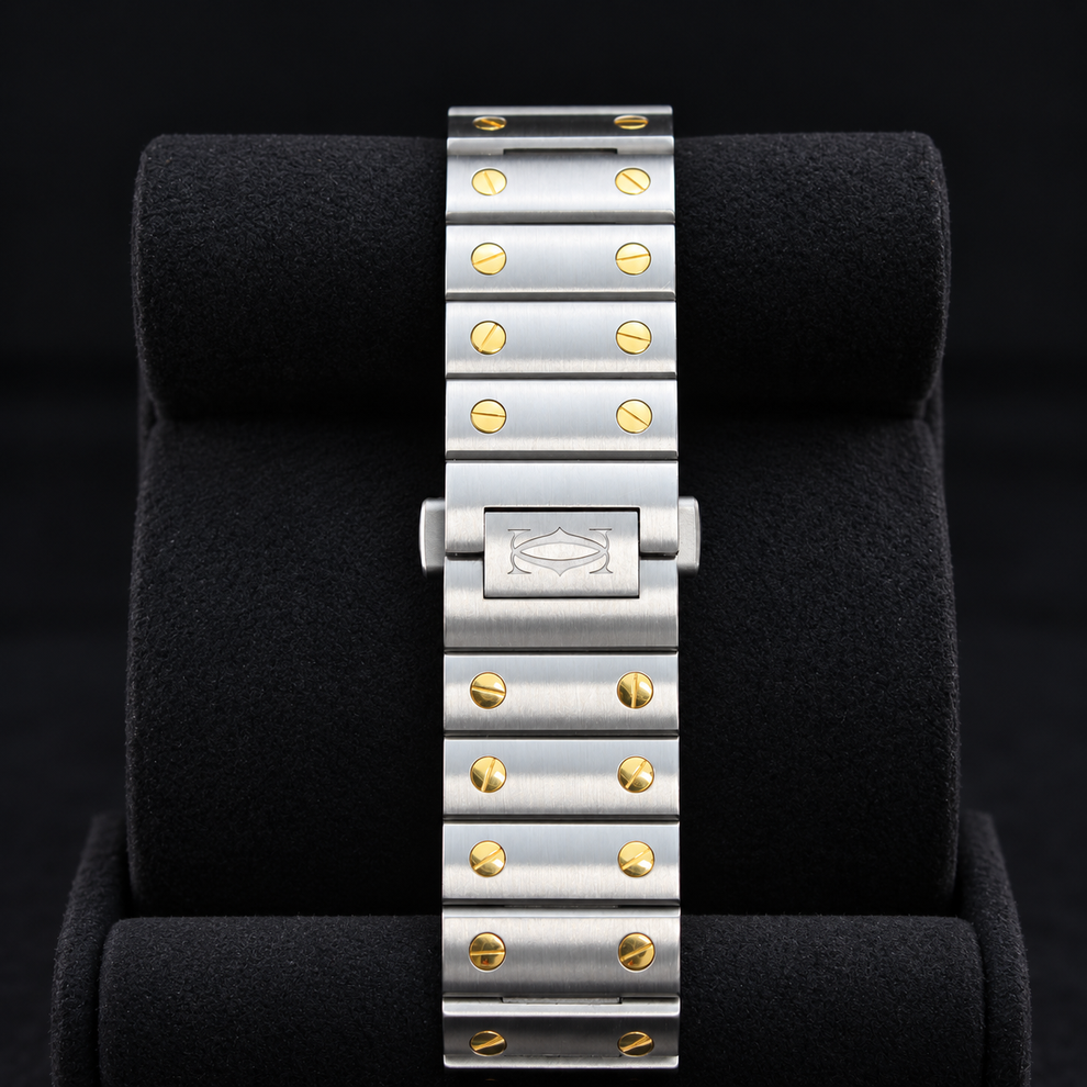 Cartier Santos W2SA0016 steel bracelet and Cartier folding clasp closed