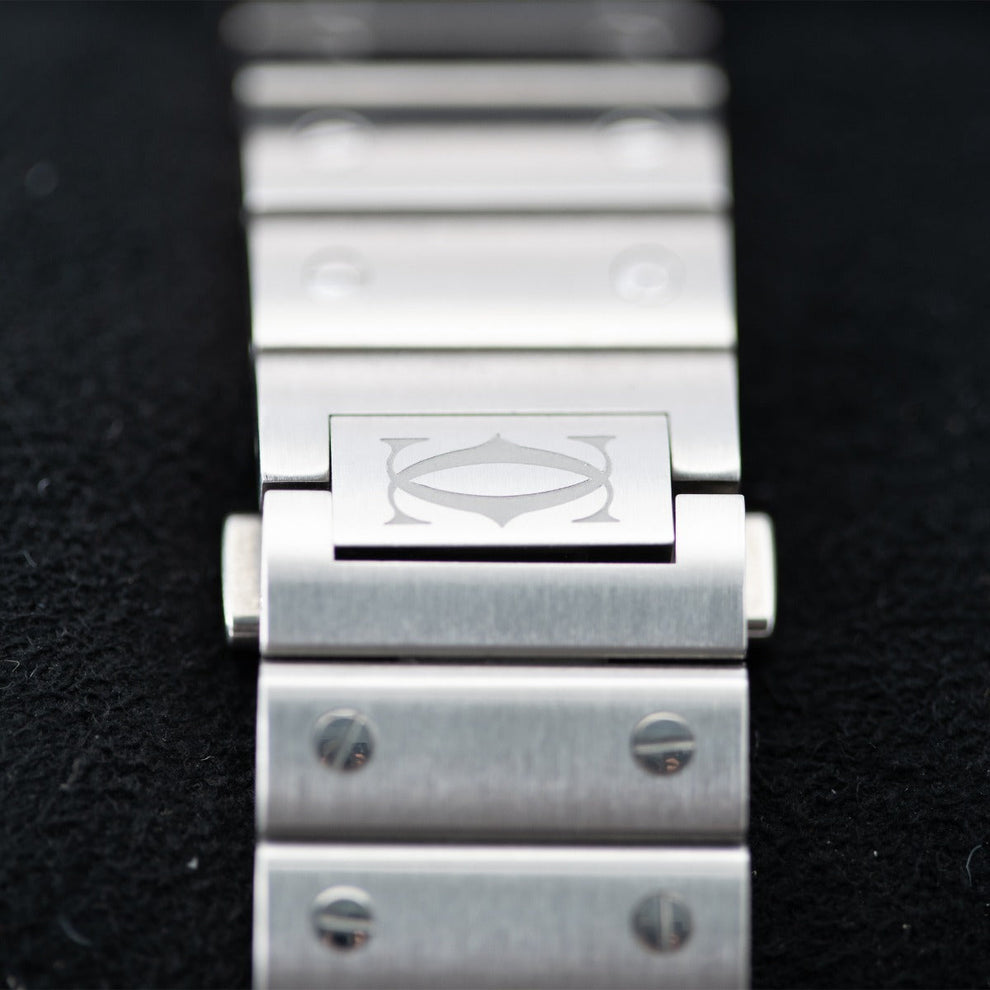 nan cartier de santos wssa0071 large blue dial interchangeable leather strap - product image from Imperial Time UK Ltd