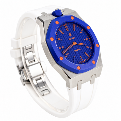 Swatch x Audemars Piguet Royal Pop Orenji Hachi Watch with Metal Case & Rubber Strap SSX03L103N