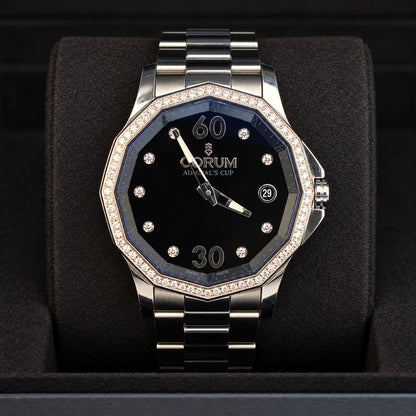 Corum Admiral's Cup Legend 38 watch featuring its distinctive twelve-sided stainless steel case