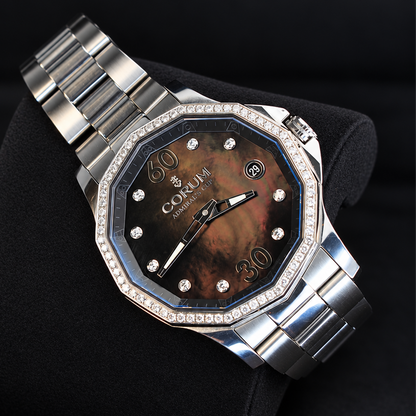 Corum Admiral's Cup Legend 38 diamond bezel watch, reference 01.0091