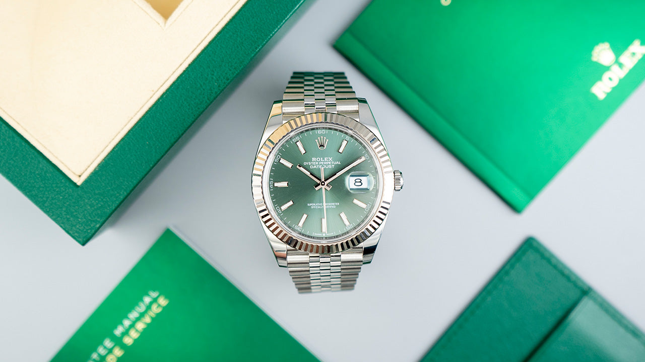 Rolex Datejust 41 126334 Jubilee Bracelet Green Dial Stainless Steel 2022 Unworn Condition Fluted Bezel 41 Mm Mechanical Watch - product image from Imper...
