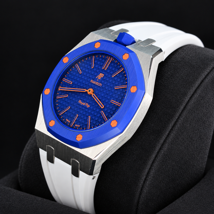 Swatch x Audemars Piguet Royal Pop Orenji Hachi Watch with Metal Case & Rubber Strap SSX03L103N