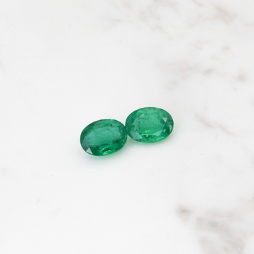 2 Emerald Stone Set 8CT (4CT Per Stone) - Cushion Cut