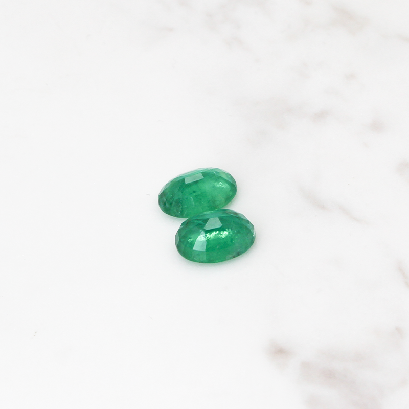 2 Emerald Stone Set 8CT (4CT Per Stone) - Cushion Cut