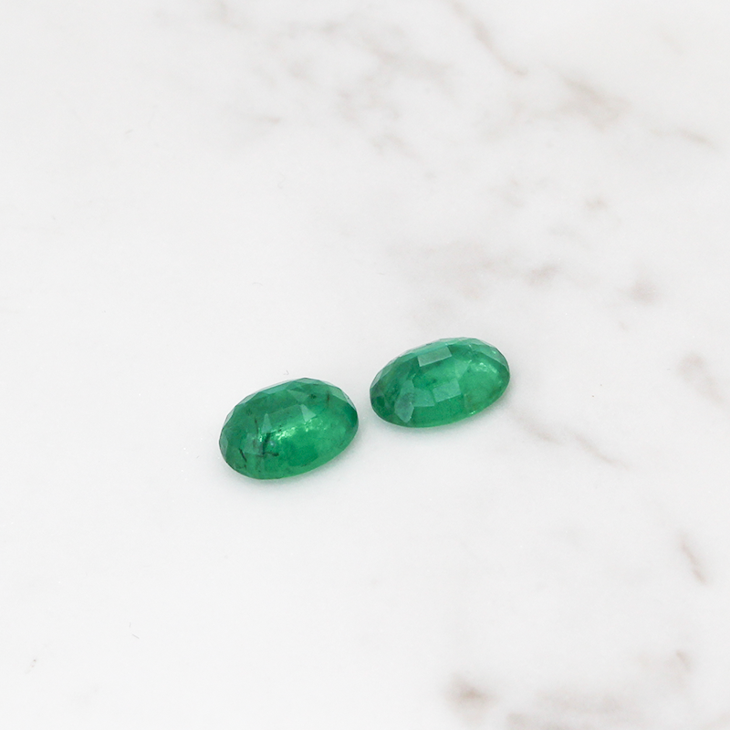 2 Emerald Stone Set 8CT (4CT Per Stone) - Cushion Cut