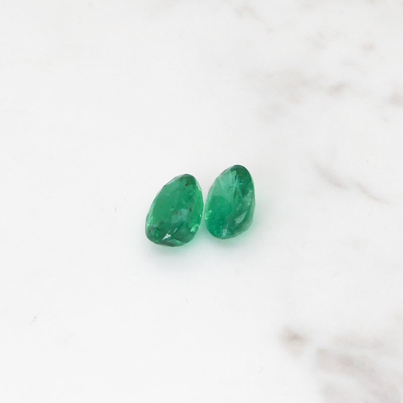 2 Emerald Stone Set 8CT (4CT Per Stone) - Cushion Cut