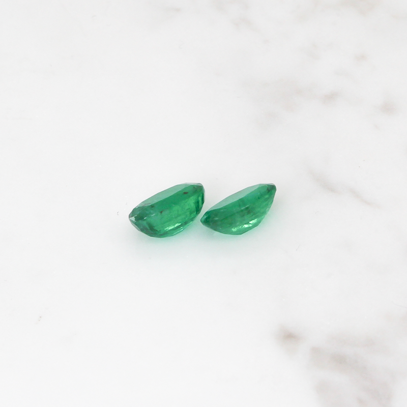 2 Emerald Stone Set 8CT (4CT Per Stone) - Cushion Cut