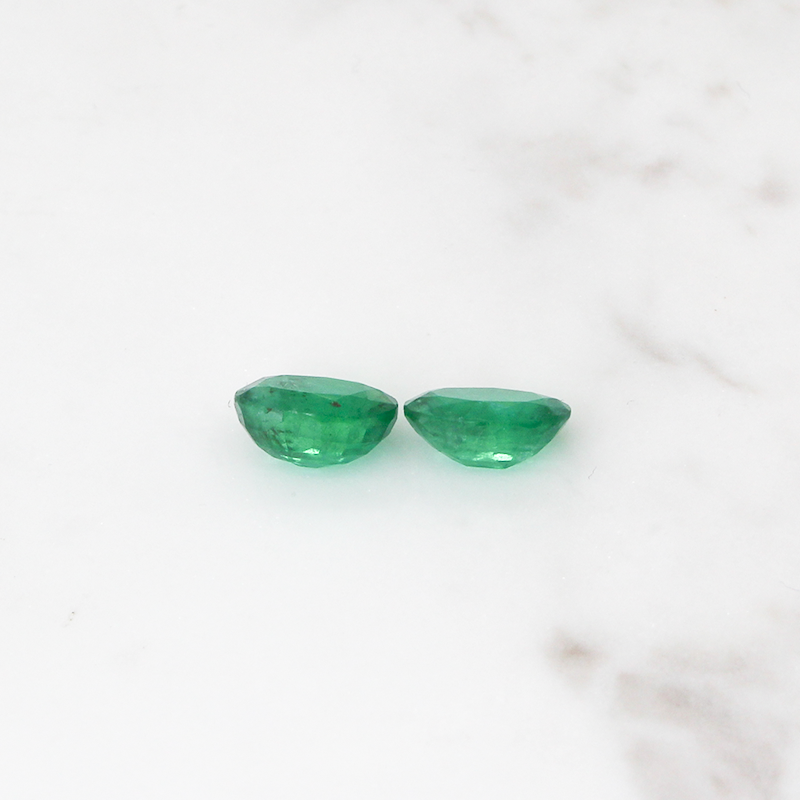 2 Emerald Stone Set 8CT (4CT Per Stone) - Cushion Cut