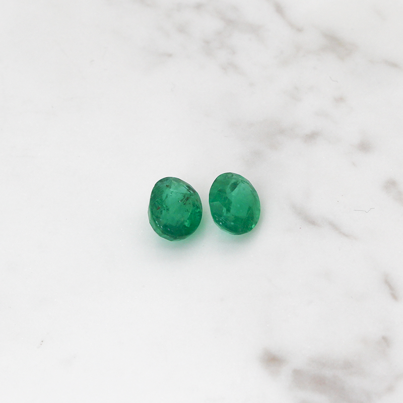 2 Emerald Stone Set 8CT (4CT Per Stone) - Cushion Cut