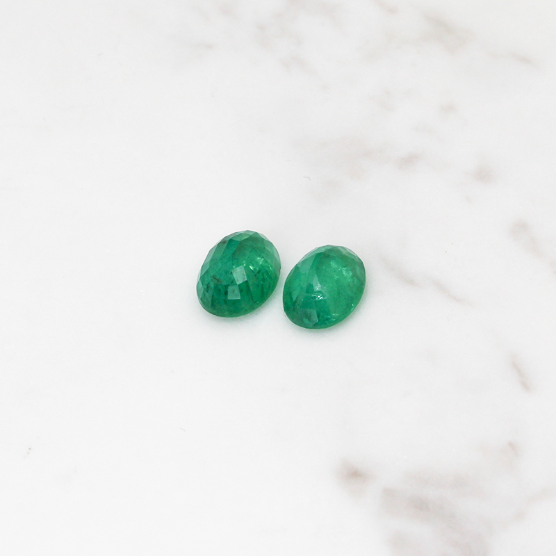 2 Emerald Stone Set 8CT (4CT Per Stone) - Cushion Cut