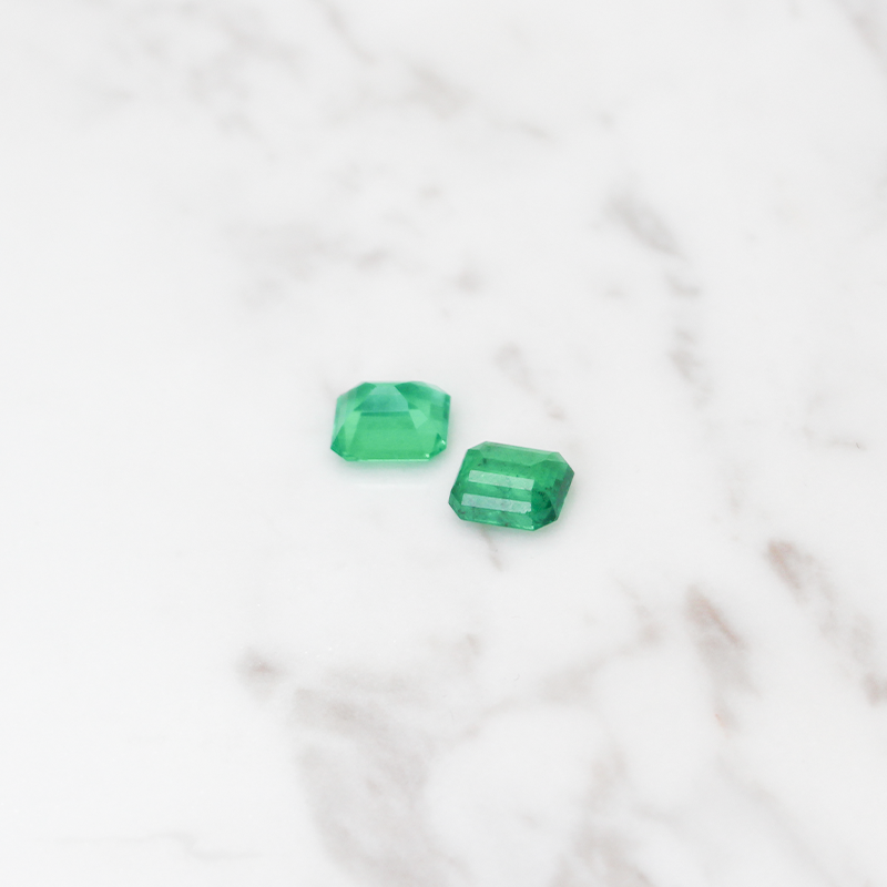 Emerald 2 Stone 2.5CT - Square Cut