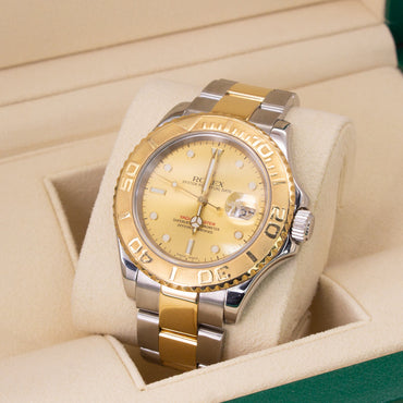 Rolex Yachtmaster 40 16623 Oyster Bracelet Champagne Dial Yellow Gold Pristine Condition Bidirectional Rotating 40 Mm - product image from Imperial...