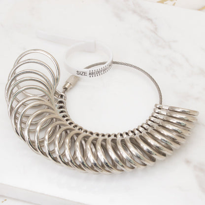 Ring Sizer Gauge Set | Professional & Accurate | UK A-Z Sizing | Clear A-Z Engravings | Quality Checked | for Both Women & Men