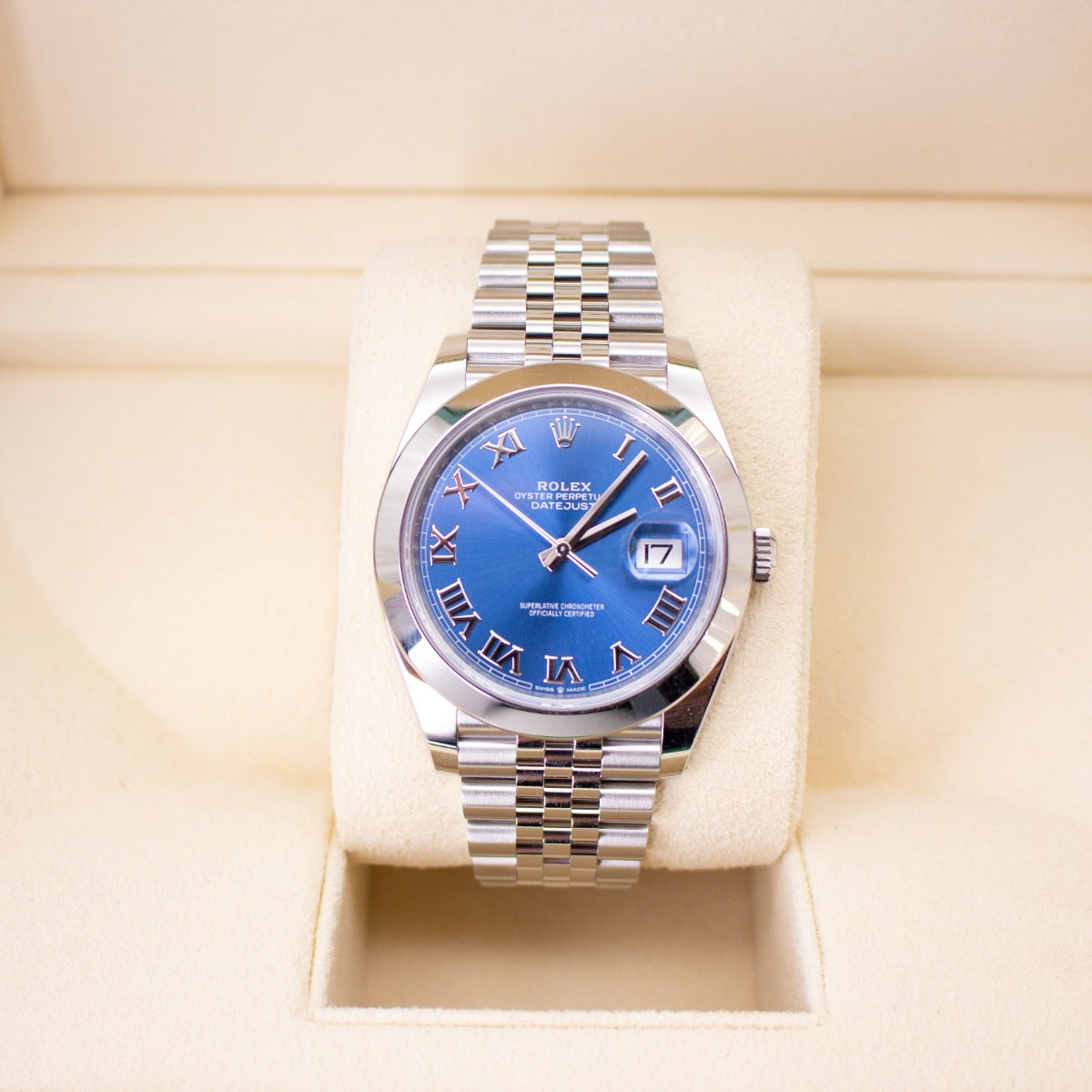 Rolex DateJust 41 126300 - Azzuro Blue Roman Dial - 2021 Unworn