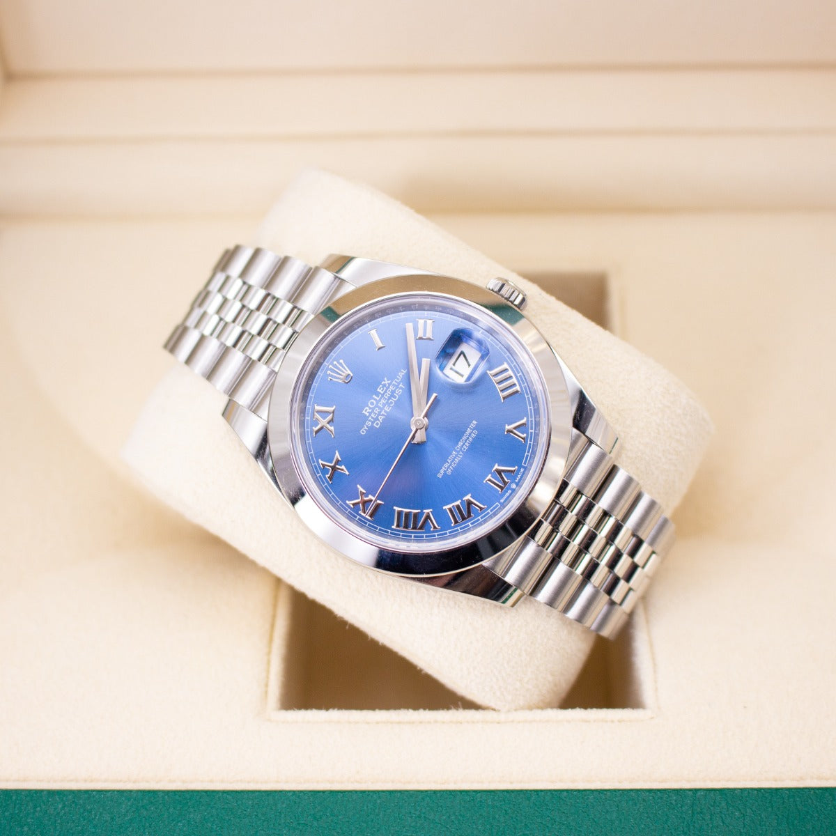 Rolex DateJust 41 126300 - Azzuro Blue Roman Dial - 2021 Unworn