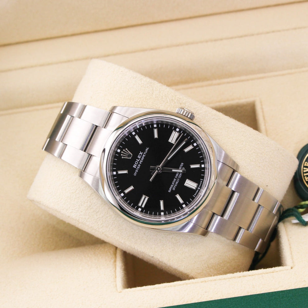 Rolex Oyster Perpetual 126000 Oyster Bracelet Black Dial Stainless Steel 2022 Unworn Condition Smooth Bezel 36mm Mechanical Watch - product image from I...