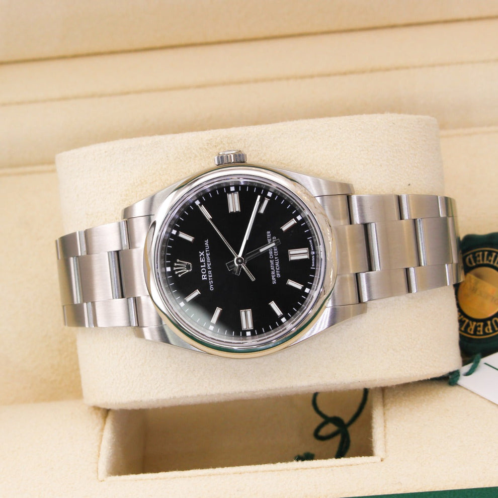 Rolex Oyster Perpetual 126000 Oyster Bracelet Black Dial Stainless Steel 2022 Unworn Condition Smooth Bezel 36mm Mechanical Watch - product image from I...