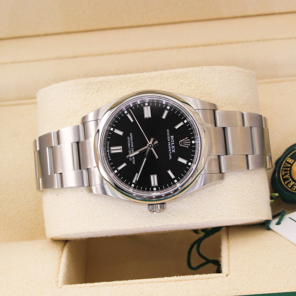 Rolex Oyster Perpetual 126000 Oyster Bracelet Black Dial Stainless Steel 2022 Unworn Condition Smooth Bezel 36mm Mechanical Watch - product image from I...