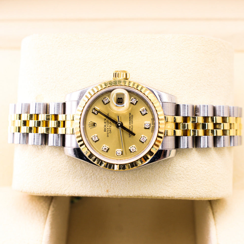 Rolex Lady Datejust 179173 Jubilee Bracelet Gold Dial Yellow Gold 2013 Unworn Condition Fluted Bezel 26 Mm Mechanical Watch - product image from Imperial...