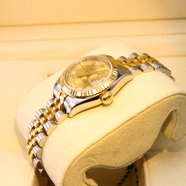 Rolex Lady Datejust 179173 Jubilee Bracelet Gold Dial Yellow Gold 2013 Unworn Condition Fluted Bezel 26 Mm Mechanical Watch - product image from Imperial...