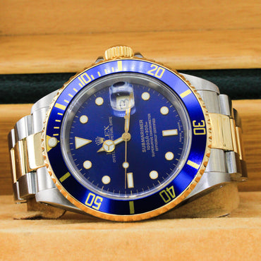 Rolex Submariner Date 16613 Oyster Bracelet Blue Dial Stainless Steel 2002 Unworn Condition Fluted Bezel 40 Mm Mechanical Watch - product image from Impe...