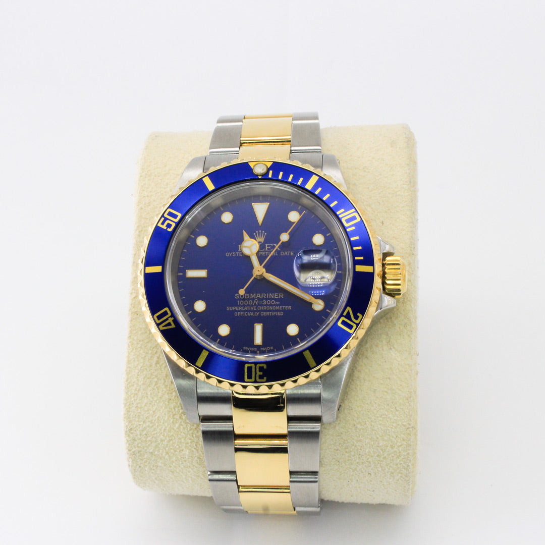 Rolex Submariner Date 16613 Oyster Bracelet Blue Dial Stainless Steel 2002 Unworn Condition Fluted Bezel 40 Mm Mechanical Watch - product image from Impe...